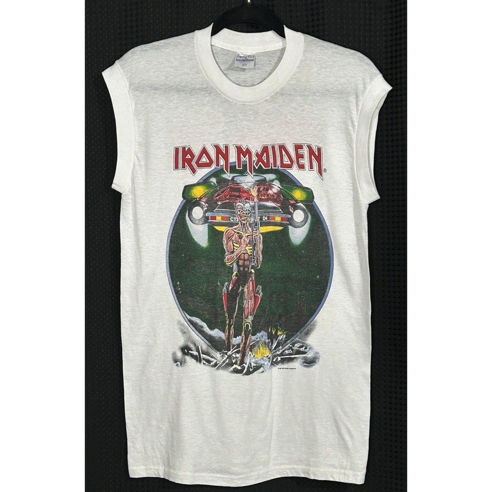Vintage 1987 Iron MMaiden Somewhere On Tour Shirt Sleeveless Spring Ford L 80s